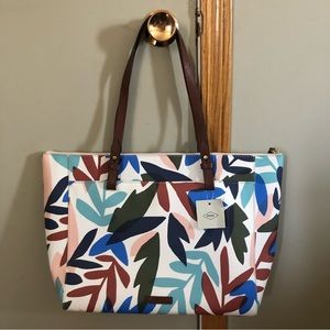 NWT Fossil tote bag - multi leaf print